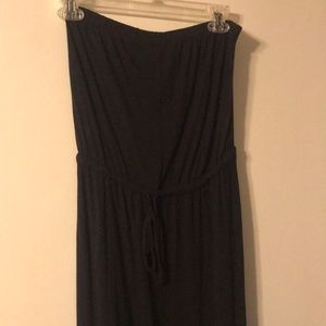 Black strapless maxi